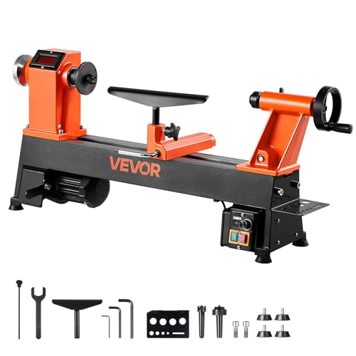 VEVOR Drechselbank, 1 PS/750 W, Drechselmaschine mit variabler Drehzahl von 0 bis 3800 U/min, Drehtischmaschine 304 x 465 mm Werkbank, Drehbank, für Anfänger & Heimwerker in der Holzbearbeitung VEVOR Drechselbank, 1 PS/750 W, Drechselmaschine mit variabler Drehzahl von 0 bis 3800 U/min, Drehtischmaschine 304 x 465 mm Werkbank, Drehbank, für Anfänger & Heimwerker in der Holzbearbeitung von VEVOR