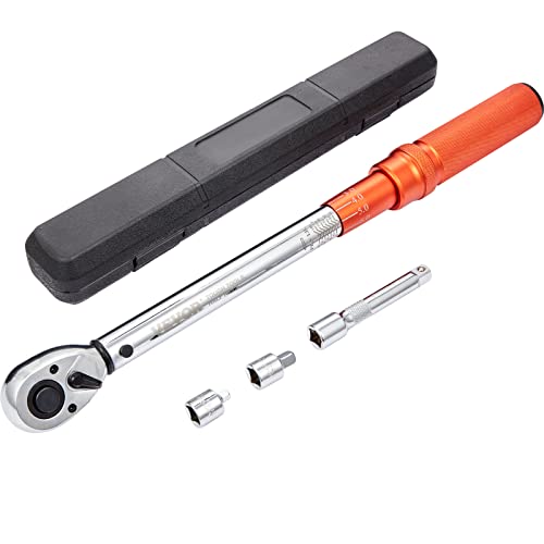 VEVOR Drehmomentschlüssel 1/2", 14–204 Nm Drehmomentschlüssel Fahrrad & Motorrad Set, ± 3% Fehlergenauigkeit mit Verlängerungsstange 127 mm, 1/2-3/8" & 1/2-1/4" Adapter, 72 Zähne Ratschenkopf VEVOR Drehmomentschlüssel 1/2", 14–204 Nm Drehmomentschlüssel Fahrrad & Motorrad Set, ± 3% Fehlergenauigkeit mit Verlängerungsstange 127 mm, 1/2-3/8" & 1/2-1/4" Adapter, 72 Zähne Ratschenkopf von VEVOR