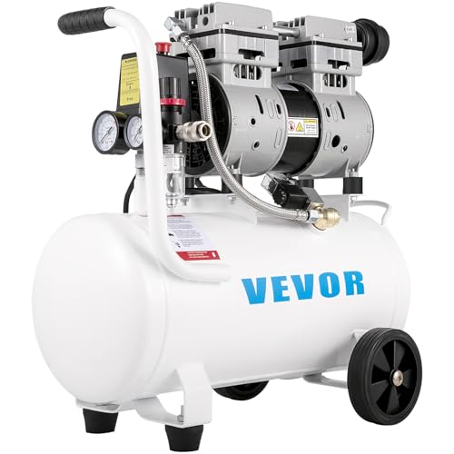 VEVOR Druckluft Kompressor 25L, 750W Silent Flüsterkompressor mit 60 dB, Ölfrei Luftkompressor 165L/min Abgasvolumen 220V mit Eingebautem Abluftventilator VEVOR Druckluft Kompressor 25L, 750W Silent Flüsterkompressor mit 60 dB, Ölfrei Luftkompressor 165L/min Abgasvolumen 220V mit Eingebautem Abluftventilator von VEVOR
