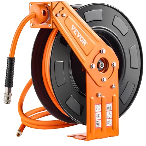 VEVOR Druckluftschlauch Schlauchtrommel, 9,52 mm x 19,81 m Hybrid-Luftschlauch, max. 300 PSI, Schlauchaufroller mit automatischem Aufrollen & Zuleitung, für Decken-/Wandmontage für Werkstatt & Garage VEVOR Druckluftschlauch Schlauchtrommel, 9,52 mm x 19,81 m Hybrid-Luftschlauch, max. 300 PSI, Schlauchaufroller mit automatischem Aufrollen & Zuleitung, für Decken-/Wandmontage für Werkstatt & Garage von VEVOR