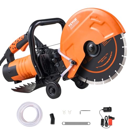 VEVOR Elektrische Betonsäge, 305 mm, Hochleistungs-Kreissäge 2800 W, Schnitttiefe 114 mm, Nass-/Trocken-Scheibensäge mit Wasserrohr, Wasserpumpe, Sägeblatt, für Stein und Ziegel VEVOR Elektrische Betonsäge, 305 mm, Hochleistungs-Kreissäge 2800 W, Schnitttiefe 114 mm, Nass-/Trocken-Scheibensäge mit Wasserrohr, Wasserpumpe, Sägeblatt, für Stein und Ziegel von VEVOR