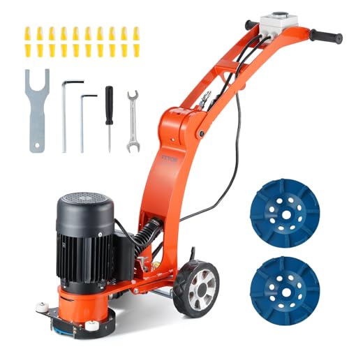 VEVOR Elektrischer Betonbodenschleifer, 7 Zoll, handgeführter Schleifer, 2,0 PS, Betonbodenpolierer, 1500 W Schleifmaschine, 1400 U/min, aufgerüsteter bürstenloser Motor, Oberflächenschleifer VEVOR Elektrischer Betonbodenschleifer, 7 Zoll, handgeführter Schleifer, 2,0 PS, Betonbodenpolierer, 1500 W Schleifmaschine, 1400 U/min, aufgerüsteter bürstenloser Motor, Oberflächenschleifer von VEVOR