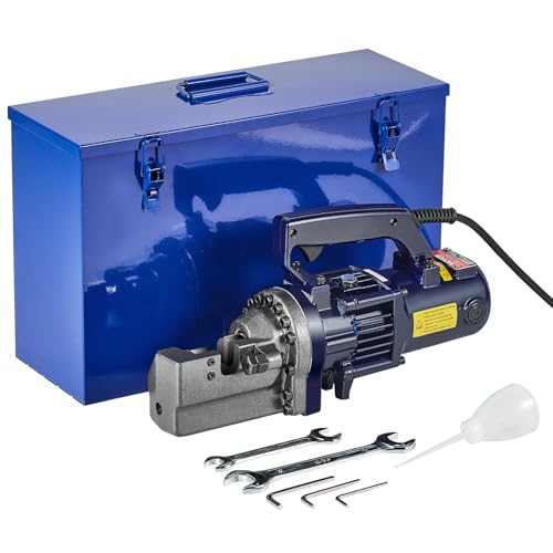 VEVOR Elektrischer hydraulischer Bewehrungsschneider, tragbarer 1350-W-Bewehrungsschneider, schneidet bis zu 7/8 Zoll #7 (4-22 mm) Bewehrungsstahl in 3,5 Sekunden, Schwarz-Blau von VEVOR