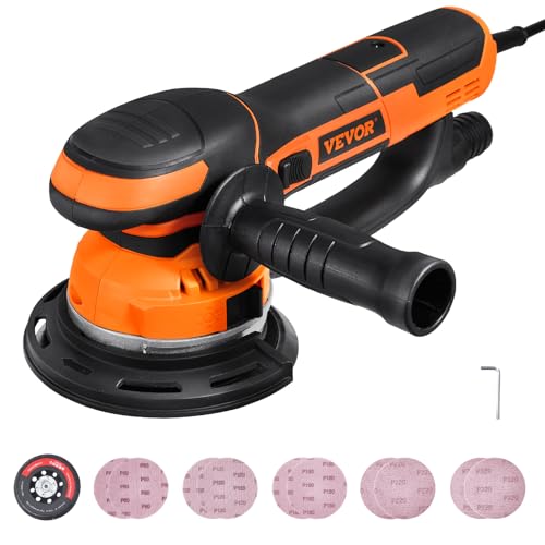 VEVOR Exzenterschleifer, 15,24cm DA & GA Schleifgerät mit Doppelfunktion, 850 W, 7400 U/min, 6 Gang, Schwingschleifer mit 10 Schleifpapieren, Staubanschluss für Detailschleifen in der Holzbearbeitung VEVOR Exzenterschleifer, 15,24cm DA & GA Schleifgerät mit Doppelfunktion, 850 W, 7400 U/min, 6 Gang, Schwingschleifer mit 10 Schleifpapieren, Staubanschluss für Detailschleifen in der Holzbearbeitung von VEVOR