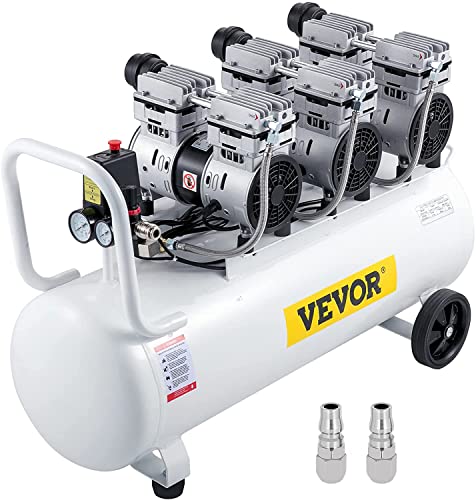VEVOR Flüster Kompressor Ölfrei Luftkompressor 22 Gallonen 100L Druckluft Leise mit 2 Manometer für Hausreparatur, Reinigung der Fußbodenheizung, Blechlackierung, Stahlluftpistole, Zahnmedizin usw. VEVOR Flüster Kompressor Ölfrei Luftkompressor 22 Gallonen 100L Druckluft Leise mit 2 Manometer für Hausreparatur, Reinigung der Fußbodenheizung, Blechlackierung, Stahlluftpistole, Zahnmedizin usw. von VEVOR