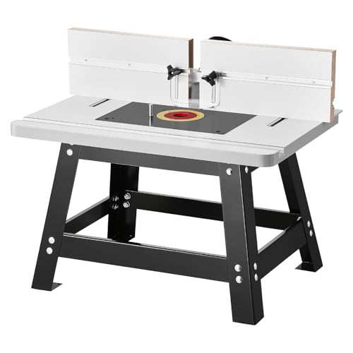 VEVOR Frästisch, 610x400x530 mm, Fräse Tisch Werkbank mit verstellbarem Anschlag, MDF-Platte, stabile Metallbasis, 63 mm Staubsammelanschluss, kompatibel mit Fräsern und verschiedenen Bohrern VEVOR Frästisch, 610x400x530 mm, Fräse Tisch Werkbank mit verstellbarem Anschlag, MDF-Platte, stabile Metallbasis, 63 mm Staubsammelanschluss, kompatibel mit Fräsern und verschiedenen Bohrern von VEVOR