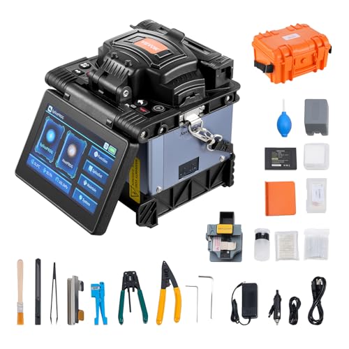 VEVOR Glasfaser-Schweißgerät mit 6 Motoren, Kernausrichtung, Spleißgerät, 6 s Spleißen & 13 s Aufheizen, Fusionsspleißgerät mit 5-Zoll-Touchscreen, 3-in-1-Faserhalter, 7800 mAh Akku für SM MM DS NZDS VEVOR Glasfaser-Schweißgerät mit 6 Motoren, Kernausrichtung, Spleißgerät, 6 s Spleißen & 13 s Aufheizen, Fusionsspleißgerät mit 5-Zoll-Touchscreen, 3-in-1-Faserhalter, 7800 mAh Akku für SM MM DS NZDS von VEVOR