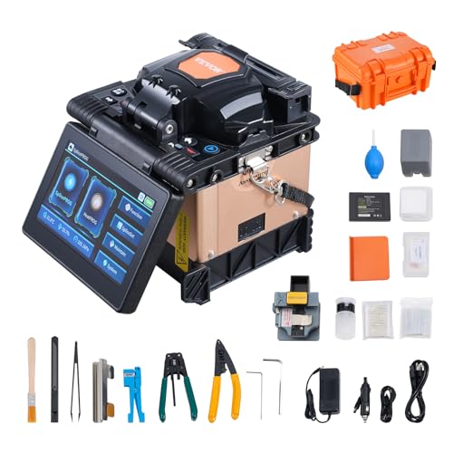 VEVOR Glasfaser-Spleißgerät, 4 Motoren, Ausrichtungs-Spleißgerät, 6 s Spleißen & 13 s Aufheizen, Fiber Fusion Splicer mit 5-Zoll-Touchscreen, 3-in-1-Faserhalter, 7800 mAh Akku für SM MM DS NZDS VEVOR Glasfaser-Spleißgerät, 4 Motoren, Ausrichtungs-Spleißgerät, 6 s Spleißen & 13 s Aufheizen, Fiber Fusion Splicer mit 5-Zoll-Touchscreen, 3-in-1-Faserhalter, 7800 mAh Akku für SM MM DS NZDS von VEVOR
