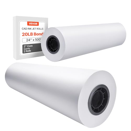 VEVOR Großformatpapier Plotterpapier 152,4 m x 61 cm 2 Rollen CAD-Bond-Rollen mit 76,2 mm Kern, Zeichenrollen für CAD-Zeichnungen, technische Pläne, GIS-Karten und Architekturentwürfe Weiß VEVOR Großformatpapier Plotterpapier 152,4 m x 61 cm 2 Rollen CAD-Bond-Rollen mit 76,2 mm Kern, Zeichenrollen für CAD-Zeichnungen, technische Pläne, GIS-Karten und Architekturentwürfe Weiß von VEVOR