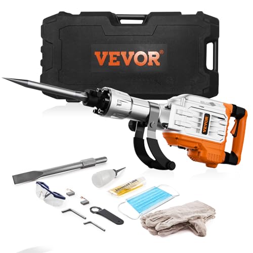 VEVOR Hochleistungs-Betonbrecher Abbruchhammer 3500 W, 60 J Schlagkraft Elektroabbruchhammer, Bohrhammer Betonhammer Stemmhammer 1900 BPM, inkl. Spitzmeißel, Flachmeißel, für Schiefer, Beton usw. VEVOR Hochleistungs-Betonbrecher Abbruchhammer 3500 W, 60 J Schlagkraft Elektroabbruchhammer, Bohrhammer Betonhammer Stemmhammer 1900 BPM, inkl. Spitzmeißel, Flachmeißel, für Schiefer, Beton usw. von VEVOR