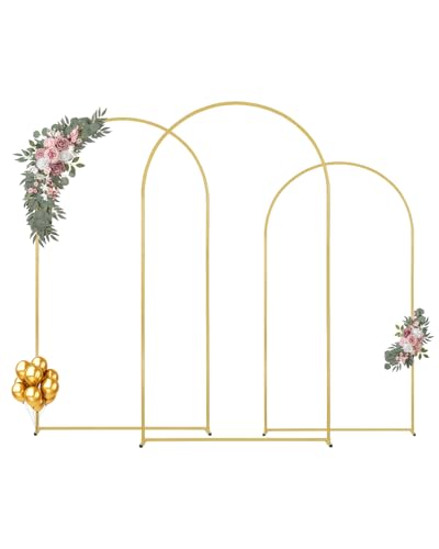 VEVOR Hochzeit Bogen, 3er-Set, Traubogen mit Gehäuseverbindung und Chassis-Querstangendesign, leicht zu montierender Ständer mit hochwertigem Metall, passend für Geburtstage, Feiern, Feiertage von VEVOR