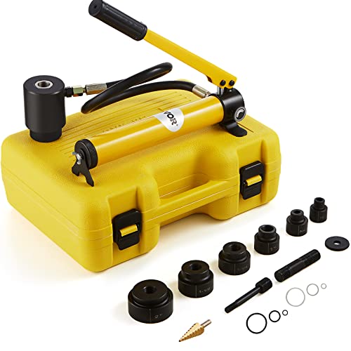 VEVOR Hydraulisches Lochstanzer-Set Knockout-Lochtreiber-Kit 10t, Handpumpe Stahl Lochwerkzeug mit 6 Stanzformen Stanzen 12,7, 19,05, 25,4, 31,75, 38,1, 50,8mm, Zylinder Lochstanze Hydraulikpumpe VEVOR Hydraulisches Lochstanzer-Set Knockout-Lochtreiber-Kit 10t, Handpumpe Stahl Lochwerkzeug mit 6 Stanzformen Stanzen 12,7, 19,05, 25,4, 31,75, 38,1, 50,8mm, Zylinder Lochstanze Hydraulikpumpe von VEVOR