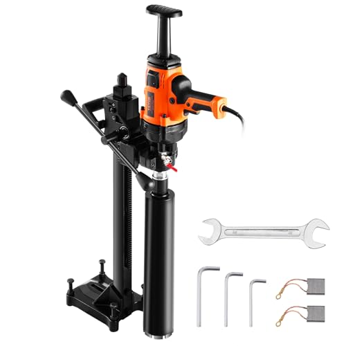 VEVOR Kernbohrmaschine Diamantkernbohrmaschine 2-16 cm Bohrdurchmesser, handgeführtes Diamant-Kernbohrgerät mit Ständer und Kernbohrer, 2000 W Beton-Kernbohrer Nass- und Trockenanwendung, für Beton VEVOR Kernbohrmaschine Diamantkernbohrmaschine 2-16 cm Bohrdurchmesser, handgeführtes Diamant-Kernbohrgerät mit Ständer und Kernbohrer, 2000 W Beton-Kernbohrer Nass- und Trockenanwendung, für Beton von VEVOR