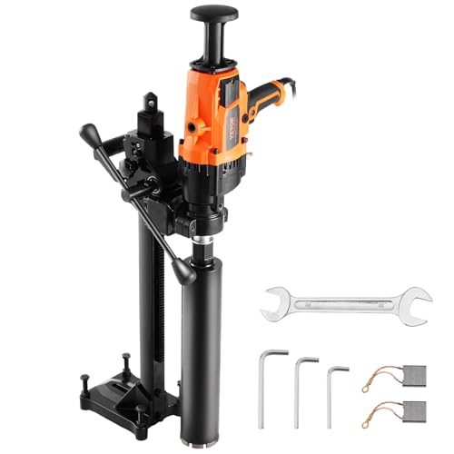 VEVOR Kernbohrmaschine Diamantkernbohrmaschine 2-18 cm Bohrdurchmesser, handgeführtes Diamant-Kernbohrgerät mit Ständer und Kernbohrer, 2600 W Beton-Kernbohrer Nass- und Trockenanwendung, für Beton VEVOR Kernbohrmaschine Diamantkernbohrmaschine 2-18 cm Bohrdurchmesser, handgeführtes Diamant-Kernbohrgerät mit Ständer und Kernbohrer, 2600 W Beton-Kernbohrer Nass- und Trockenanwendung, für Beton von VEVOR