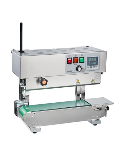 VEVOR Kontinuierliche Versiegelungsmaschine, 6-12 mm Siegelbreite, vertikale Siegelmaschine mit digitaler Temperaturregelung, Beutelsiegelgerät aus Edelstahl für 0,02-0,8 mm starke Plastikbeutelfolien VEVOR Kontinuierliche Versiegelungsmaschine, 6-12 mm Siegelbreite, vertikale Siegelmaschine mit digitaler Temperaturregelung, Beutelsiegelgerät aus Edelstahl für 0,02-0,8 mm starke Plastikbeutelfolien von VEVOR