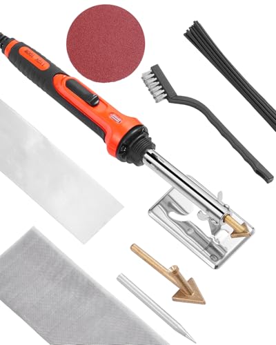 VEVOR Kunststoff Reparatur Kit, 60/100W Dual-Power-Plastik Schweißgerät mit 3 Schweißspitzen & 20 Schweißstäben, Kunststoffreparatur-Schweißwerkzeug für Autostoßstangen, Kajaks, Spielzeuge, Elektronik von VEVOR