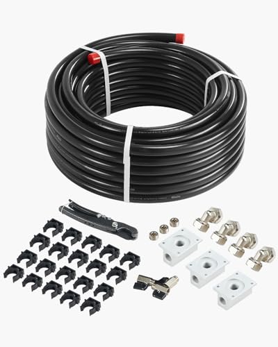VEVOR Luftkompressor-Leitungssatz, 30,48 m x 19,05 mm Druckluftschlauch, HDPE-Aluminium-Druckluftrohrsystem, auslaufsicher, Druckluftleitungs-Schlauchsatz für Garagen und Werkstätten, schwarz VEVOR Luftkompressor-Leitungssatz, 30,48 m x 19,05 mm Druckluftschlauch, HDPE-Aluminium-Druckluftrohrsystem, auslaufsicher, Druckluftleitungs-Schlauchsatz für Garagen und Werkstätten, schwarz von VEVOR