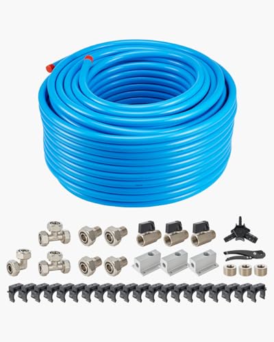 VEVOR Luftkompressor-Leitungssatz, 91,44mx19,05mm, HDPE-Aluminium-Druckluftrohrsystem, auslaufsicher, druckbeständig & einfach zu installieren, Druckluftleitungssatz für Garagen & Werkstätten, blau VEVOR Luftkompressor-Leitungssatz, 91,44mx19,05mm, HDPE-Aluminium-Druckluftrohrsystem, auslaufsicher, druckbeständig & einfach zu installieren, Druckluftleitungssatz für Garagen & Werkstätten, blau von VEVOR