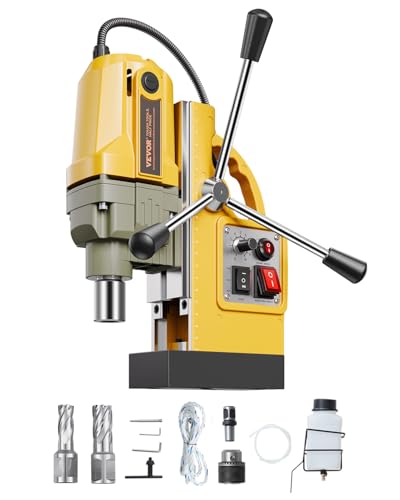 VEVOR Magnetbohrmaschine, 1200-W-Motor, magnetisch, elektrisch, 12500 N, Bohrdurchmesser von 40 mm, mit 2 Bohrspitzen, variable Geschwindigkeit, für Metalloberflächen, Gelb VEVOR Magnetbohrmaschine, 1200-W-Motor, magnetisch, elektrisch, 12500 N, Bohrdurchmesser von 40 mm, mit 2 Bohrspitzen, variable Geschwindigkeit, für Metalloberflächen, Gelb von VEVOR