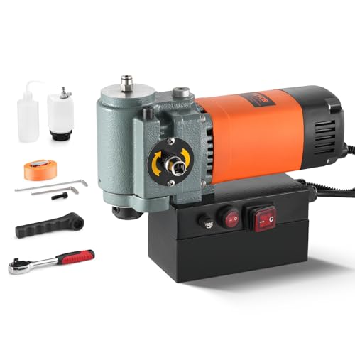 VEVOR Magnetbohrmaschine, Kernbohrmaschine 1300 W, flache tragbare Magnetbohrmaschine mit Kühlvorrichtung und Überlastschutz, Magnetpresse für Geräteinstallation, Industrie, Metallbearbeitung, Orange von VEVOR