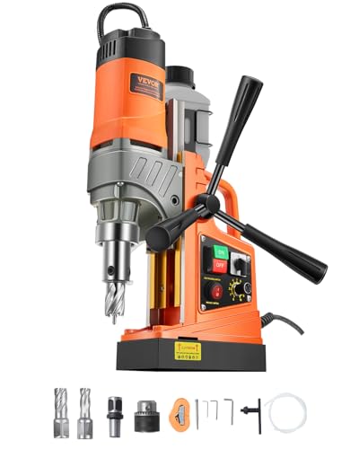 VEVOR Magnetbohrmaschine Kernbohrmaschine 40 mm Bohrdurchmesser, 12500 N tragbare elektrische Magnetbohrmaschine mit 2 Kernbohrern, variabler Geschwindigkeit, Bohrmaschine für Metalloberflächen VEVOR Magnetbohrmaschine Kernbohrmaschine 40 mm Bohrdurchmesser, 12500 N tragbare elektrische Magnetbohrmaschine mit 2 Kernbohrern, variabler Geschwindigkeit, Bohrmaschine für Metalloberflächen von VEVOR