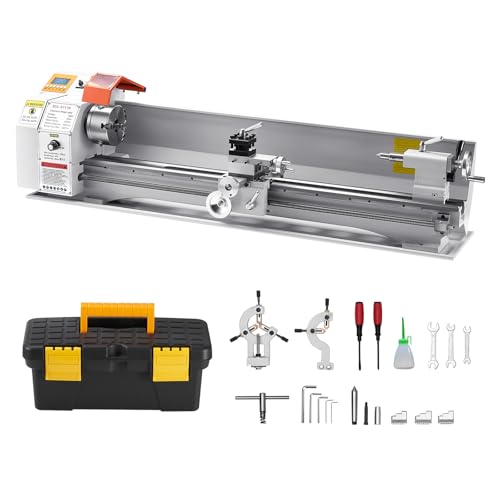 VEVOR Metalldrehmaschine 220x1000 mm Drehmaschine Automatischer Vorschub 2500 U/min Drehzahl 1250 W Bürstenloser Motor, mit Zubehör, Tischdrehmaschine für die Bearbeitung von Präzisionsteilen VEVOR Metalldrehmaschine 220x1000 mm Drehmaschine Automatischer Vorschub 2500 U/min Drehzahl 1250 W Bürstenloser Motor, mit Zubehör, Tischdrehmaschine für die Bearbeitung von Präzisionsteilen von VEVOR