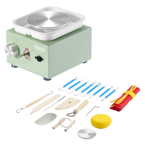 VEVOR Mini-Töpferscheibe, 0–320 U/min, einstellbare Geschwindigkeit, abnehmbare Beckenformmaschine, 2,56 Zoll/3,94 Zoll, 2 Drehteller, elektrische Keramik-Töpferscheibe, 18-teiliges Zubehör VEVOR Mini-Töpferscheibe, 0–320 U/min, einstellbare Geschwindigkeit, abnehmbare Beckenformmaschine, 2,56 Zoll/3,94 Zoll, 2 Drehteller, elektrische Keramik-Töpferscheibe, 18-teiliges Zubehör von VEVOR