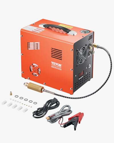 VEVOR PCP-Luftkompressor, 4500 PSI/30 MPa PCP-Luftgewehrkompressor mit eingebautem Konverter & Lüfterkühlsystem, Auto-Stopp DC12 V/AC230 V Paintball-Tankkompressor für Luftgewehr, Tauchflasche von VEVOR