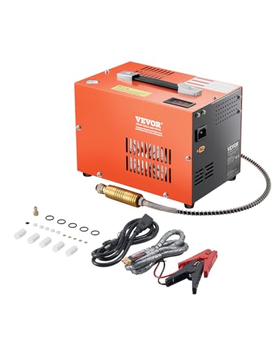VEVOR PCP-Luftkompressor, 4500 PSI PCP-Luftgewehrkompressor mit eingebautem Konverter & Lüfterkühlsystem, DC12 V/AC230 V Kompressorpumpe mit manuellem Stopp für Luftgewehr, Paintball & Tauchflaschen von VEVOR