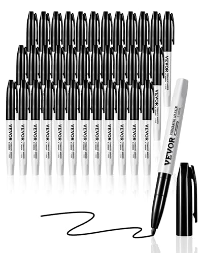 VEVOR Permanentmarker, 36 Stück, schwarz, Permanentmarker-Set, schnell trocknend und lichtbeständig, feine Spitze Marker für Holz, Kunststoff, Papier, Metall und mehr VEVOR Permanentmarker, 36 Stück, schwarz, Permanentmarker-Set, schnell trocknend und lichtbeständig, feine Spitze Marker für Holz, Kunststoff, Papier, Metall und mehr von VEVOR