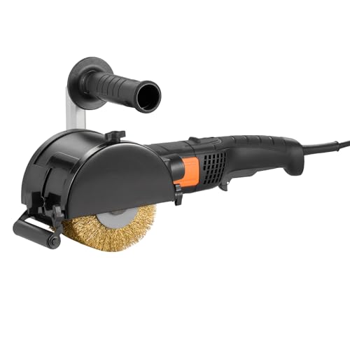 VEVOR Poliermaschine, 1300 W, 6 variable Geschwindigkeiten, Oberflächenbearbeitungswerkzeug, handgeführte elektrische Metall-Poliermaschine mit Stahldraht-Polierrad für Edelstahl, Holz von VEVOR