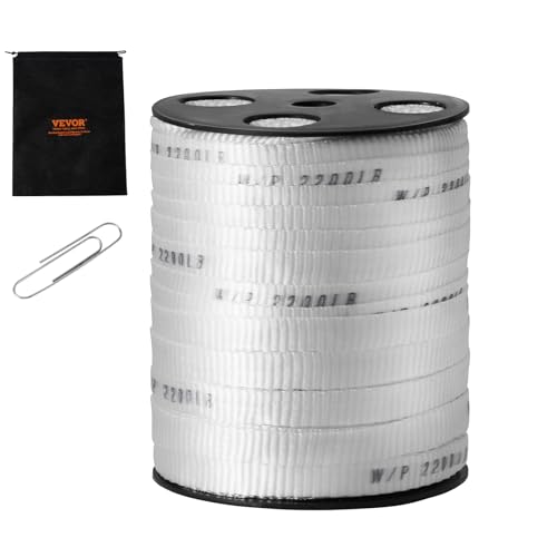 VEVOR Polyester-Zugband, 96,9 m x 1,6 cm, 998 kgf Zugkapazität, bedrucktes Gurtband zum Kabelziehen für Verpackung, Gartenarbeit, gewerbliche Elektrik, Leitungsarbeiten, weiß VEVOR Polyester-Zugband, 96,9 m x 1,6 cm, 998 kgf Zugkapazität, bedrucktes Gurtband zum Kabelziehen für Verpackung, Gartenarbeit, gewerbliche Elektrik, Leitungsarbeiten, weiß von VEVOR