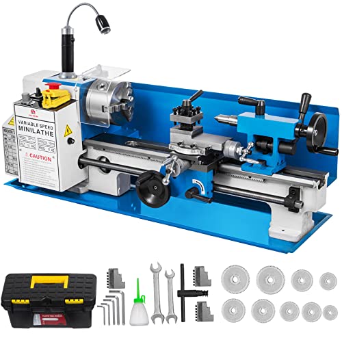 VEVOR Präzisions-Tisch-Mini-Metallfräsmaschine, Drechselbank 550 W, drechselbank bohrmaschine mit variabler Drehzahl, drehmaschine, Nylongetriebe mit 50-2500 U/min und beweglicher Lampe VEVOR Präzisions-Tisch-Mini-Metallfräsmaschine, Drechselbank 550 W, drechselbank bohrmaschine mit variabler Drehzahl, drehmaschine, Nylongetriebe mit 50-2500 U/min und beweglicher Lampe von VEVOR