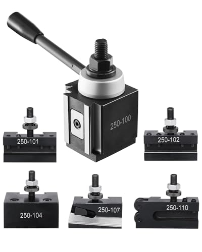 VEVOR Schnellwechsel-Werkzeughalter-Set, 6-teilig, Werkzeughalter, passend für Mini-Drehmaschinen und Metalldrehmaschinen mit 152,4-305mm Umlaufdurchmesser, langlebiges Stahlmaterial VEVOR Schnellwechsel-Werkzeughalter-Set, 6-teilig, Werkzeughalter, passend für Mini-Drehmaschinen und Metalldrehmaschinen mit 152,4-305mm Umlaufdurchmesser, langlebiges Stahlmaterial von VEVOR