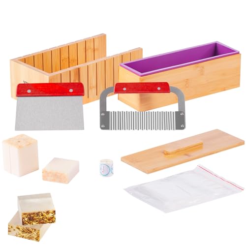 VEVOR Seifenschneider Set Seife Selb Machen 1301 mL, Seifenmachen Set Silikon, DIY Seifenherstellung Handgefertigt Seife Satz, Rechteckige Silikon Seife Form mit Bambuskasten 278 x 142 x 93 mm VEVOR Seifenschneider Set Seife Selb Machen 1301 mL, Seifenmachen Set Silikon, DIY Seifenherstellung Handgefertigt Seife Satz, Rechteckige Silikon Seife Form mit Bambuskasten 278 x 142 x 93 mm von VEVOR