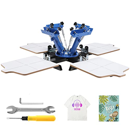 VEVOR Siebdruckpresse T-Shirt Siebdruckmaschine 1 Farben + 4 Stationen, T-Shirtpresse, Hitzepresse Transferpresse DIY Ausrüstung Drucker, Textildruck Kleidung, Kissenbezüge, Gepäckstücke usw. VEVOR Siebdruckpresse T-Shirt Siebdruckmaschine 1 Farben + 4 Stationen, T-Shirtpresse, Hitzepresse Transferpresse DIY Ausrüstung Drucker, Textildruck Kleidung, Kissenbezüge, Gepäckstücke usw. von VEVOR