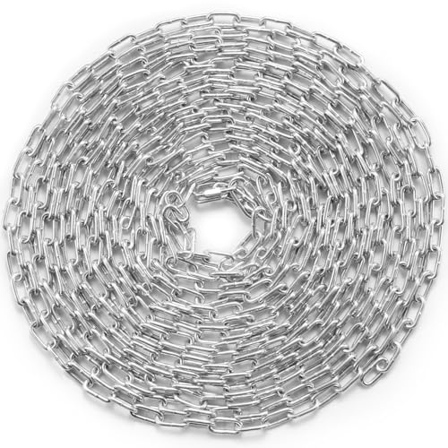 VEVOR Stahlkette Kohlenstoffstahl, 3,5mm x 10,05m, 158kg Traglast, verzinkte Gliederkette mit zwei Schnellverbindern, Stahlkette für Hundekette, Hebe-Lastlager Kette zum Schleppen Aufhängen Camping VEVOR Stahlkette Kohlenstoffstahl, 3,5mm x 10,05m, 158kg Traglast, verzinkte Gliederkette mit zwei Schnellverbindern, Stahlkette für Hundekette, Hebe-Lastlager Kette zum Schleppen Aufhängen Camping von VEVOR