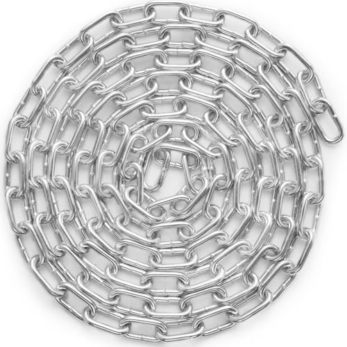 VEVOR Stahlkette Kohlenstoffstahl, 5mm x 3,04m, 498kg Tragfähigkeit, verzinkte Gliederkette mit zwei Schnellverbindern, Stahlkette für Hundekette, Hebe-Lastlager Kette zum Schleppen Aufhängen Camping VEVOR Stahlkette Kohlenstoffstahl, 5mm x 3,04m, 498kg Tragfähigkeit, verzinkte Gliederkette mit zwei Schnellverbindern, Stahlkette für Hundekette, Hebe-Lastlager Kette zum Schleppen Aufhängen Camping von VEVOR