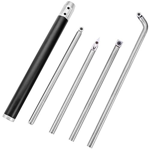 VEVOR Stechbeitel Set 12 mm, Stemmeisen Holz mit Grifflänge 295 mm, Stechbeitel 1+4PCS, Tranchiermesser mit Wellenlänge 250 mm, Beitel Holz für Holzdrehmaschinen Metallisch von VEVOR