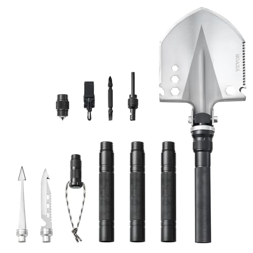 VEVOR Survival-Schaufel 13 in 1 Schaufel, faltbares Multitool 98 cm Lange, kompakte Schaufel für Geländefahrten Camping Wandern Outdoor Survivalisten Notfälle VEVOR Survival-Schaufel 13 in 1 Schaufel, faltbares Multitool 98 cm Lange, kompakte Schaufel für Geländefahrten Camping Wandern Outdoor Survivalisten Notfälle von VEVOR