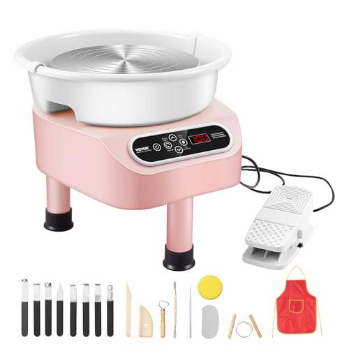 VEVOR Töpferscheibe, 28 cm Töpferformmaschine, 450 W elektrische Töpferscheibe mit Pedal & LCD-Touchscreen, Keramikscheibe mit Direktantrieb & 3 Stützbeinen für Heimwerker-Kunsthandwerk, Rosa VEVOR Töpferscheibe, 28 cm Töpferformmaschine, 450 W elektrische Töpferscheibe mit Pedal & LCD-Touchscreen, Keramikscheibe mit Direktantrieb & 3 Stützbeinen für Heimwerker-Kunsthandwerk, Rosa von VEVOR