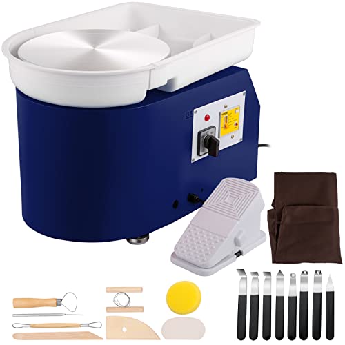 VEVOR Töpferscheibe 350 W, Keramik Rad Maschine 220 V, Elektrische Töpferscheibe 28 cm Plattenteller, Fußpedaleinstellung, 60 dB, Drehscheibe Töpferei Kunstwerk DIY Basteln 300 U/min, Blau, 13,3 kg VEVOR Töpferscheibe 350 W, Keramik Rad Maschine 220 V, Elektrische Töpferscheibe 28 cm Plattenteller, Fußpedaleinstellung, 60 dB, Drehscheibe Töpferei Kunstwerk DIY Basteln 300 U/min, Blau, 13,3 kg von VEVOR