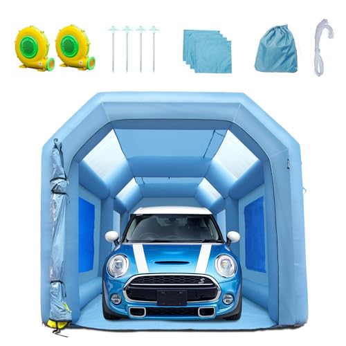 VEVOR Tragbares Aufblasbares Farbzelt für Sprühmalerei 480 + 750 W, 5 x 2,2 x 2,1 m Sprühschutz Farbkabine für DIY-Projekte, Hobby-Farbautomaten-Werkzeug, Blau 210D Oxford-Gewebe Auto Lackierkabine von VEVOR