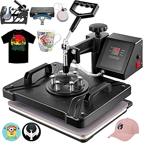 VEVOR Transferpresse 5 in 1 Heißpresse Maschine 38x30cm T-shirt Presse Maschine Hitzepresse Maschine DIY Heat Press mit Digitaler LED-Temperatur- und Zeitcontroller von VEVOR