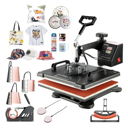 VEVOR Transferpresse Hitzepresse 38x30cm Textilpresse T-Shirt Heat Press 360 Grad Schwenkbar DIY Mulitifunktional Sublimation Wärmepresse mit Digitaler LED-Temperatur- und Zeitcontroller VEVOR Transferpresse Hitzepresse 38x30cm Textilpresse T-Shirt Heat Press 360 Grad Schwenkbar DIY Mulitifunktional Sublimation Wärmepresse mit Digitaler LED-Temperatur- und Zeitcontroller von VEVOR