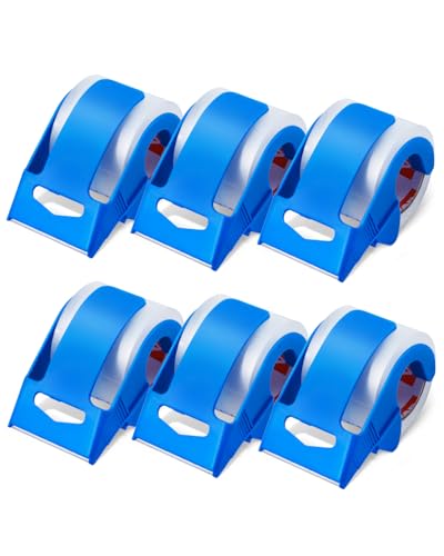 VEVOR Transparentes Packband, 38,1 mm Kern, 6er-Set 47,8 mm x 22,86 m Paketklebeband mit Spender, 0,068 mm Hochleistungs-Klebeband Ideal für Umzüge, Lagerung und Verpackung, Versand und Postversand von VEVOR
