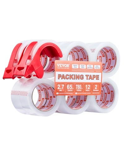 VEVOR Transparentes Packband, 76,2 mm Kern, 12er-Set 47,8 mm x 59,436 m Paketklebeband mit Spender, 0,068 mm Hochleistungs-Klebeband, ideal für Umzüge, Lagerung & Verpackung, Versand & Postversand VEVOR Transparentes Packband, 76,2 mm Kern, 12er-Set 47,8 mm x 59,436 m Paketklebeband mit Spender, 0,068 mm Hochleistungs-Klebeband, ideal für Umzüge, Lagerung & Verpackung, Versand & Postversand von VEVOR