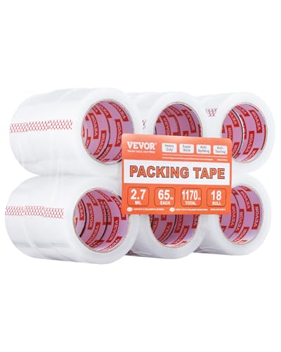VEVOR Transparentes Packband, 76,2 mm Kern, 18er-Set 47,8 mm x 59,436 m Paketklebeband, 0,068 mm dick, Hochleistungs-Klebeband für Umzüge, Lagerung & Verpackung, Versand & Postversand, Büro VEVOR Transparentes Packband, 76,2 mm Kern, 18er-Set 47,8 mm x 59,436 m Paketklebeband, 0,068 mm dick, Hochleistungs-Klebeband für Umzüge, Lagerung & Verpackung, Versand & Postversand, Büro von VEVOR