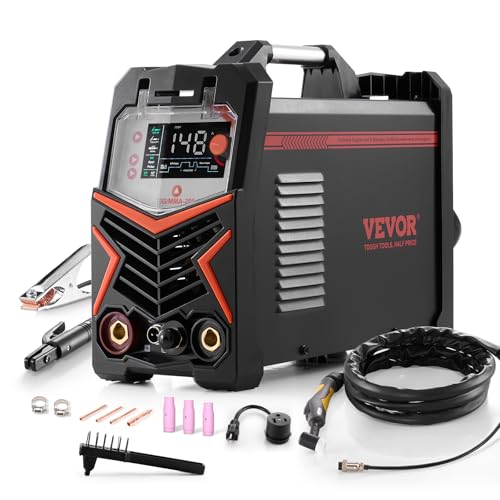 VEVOR WIG-Schweißgerät, 3-in-1-Schweißer (großes LED-Display) – DC WIG/DC Puls WIG/MMA (Stick), Elektroschweißgerät mit IGBT-Inverter-Hochfrequenzstart von VEVOR