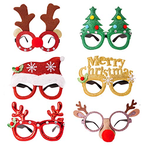 VEYLIN 6 Stück Weihnachts-Stirnbänder und Glitzer-Party-Brillen-Rahmen für Feiertage, Kostüm-Dekorationen VEYLIN 6 Stück Weihnachts-Stirnbänder und Glitzer-Party-Brillen-Rahmen für Feiertage, Kostüm-Dekorationen von VEYLIN